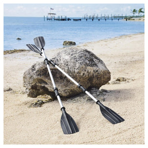 Trade Shop - Coppia Remi Pagaia Asta In Alluminio Raccordi Pale Per Gommone Da 145/218 Cm 62064 -