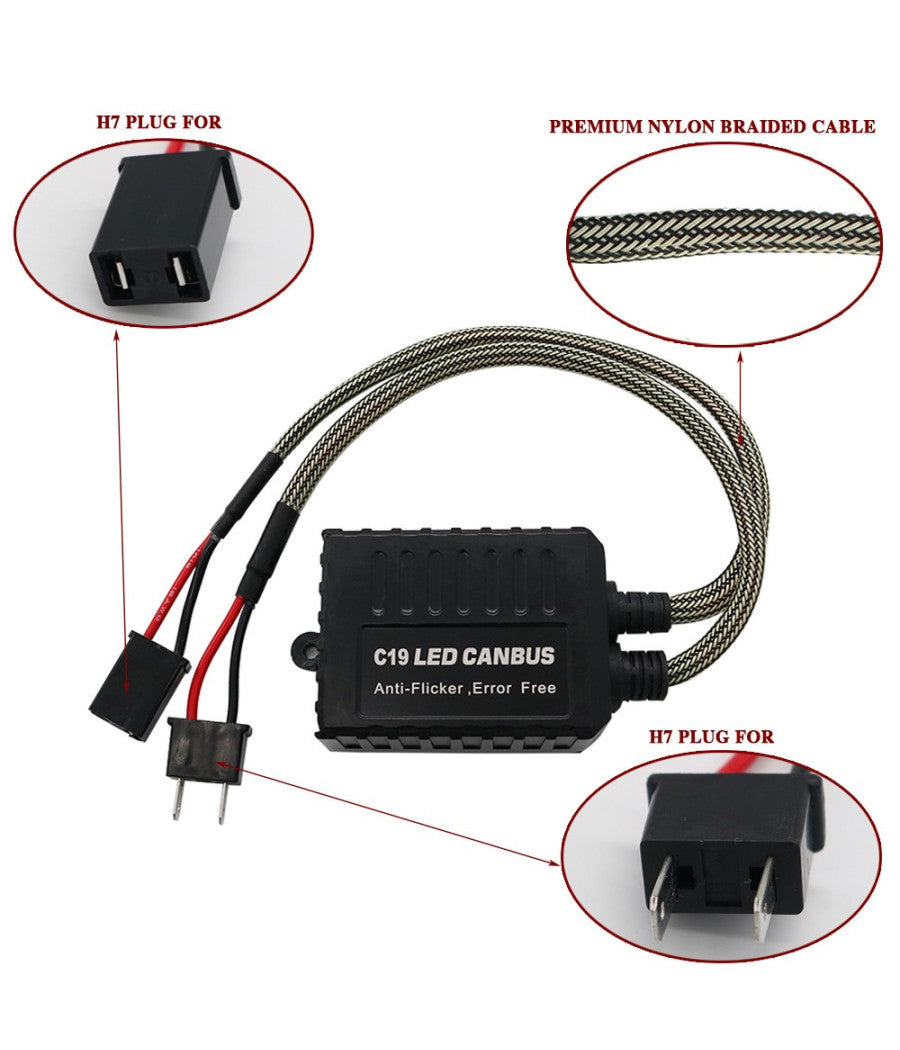 Coppia Resistenze Cambus H7 Fari Decoder Led Errore Centralina Antisfarfallio         