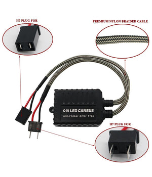 Coppia Resistenze Cambus H7 Fari Decoder Led Errore Centralina Antisfarfallio         