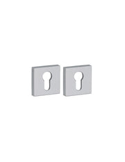 Coppia borchie, rosetta quadrata Modena 50X50 foro per cilindro europeo, cromo satinato - FROSIO BORTOLO