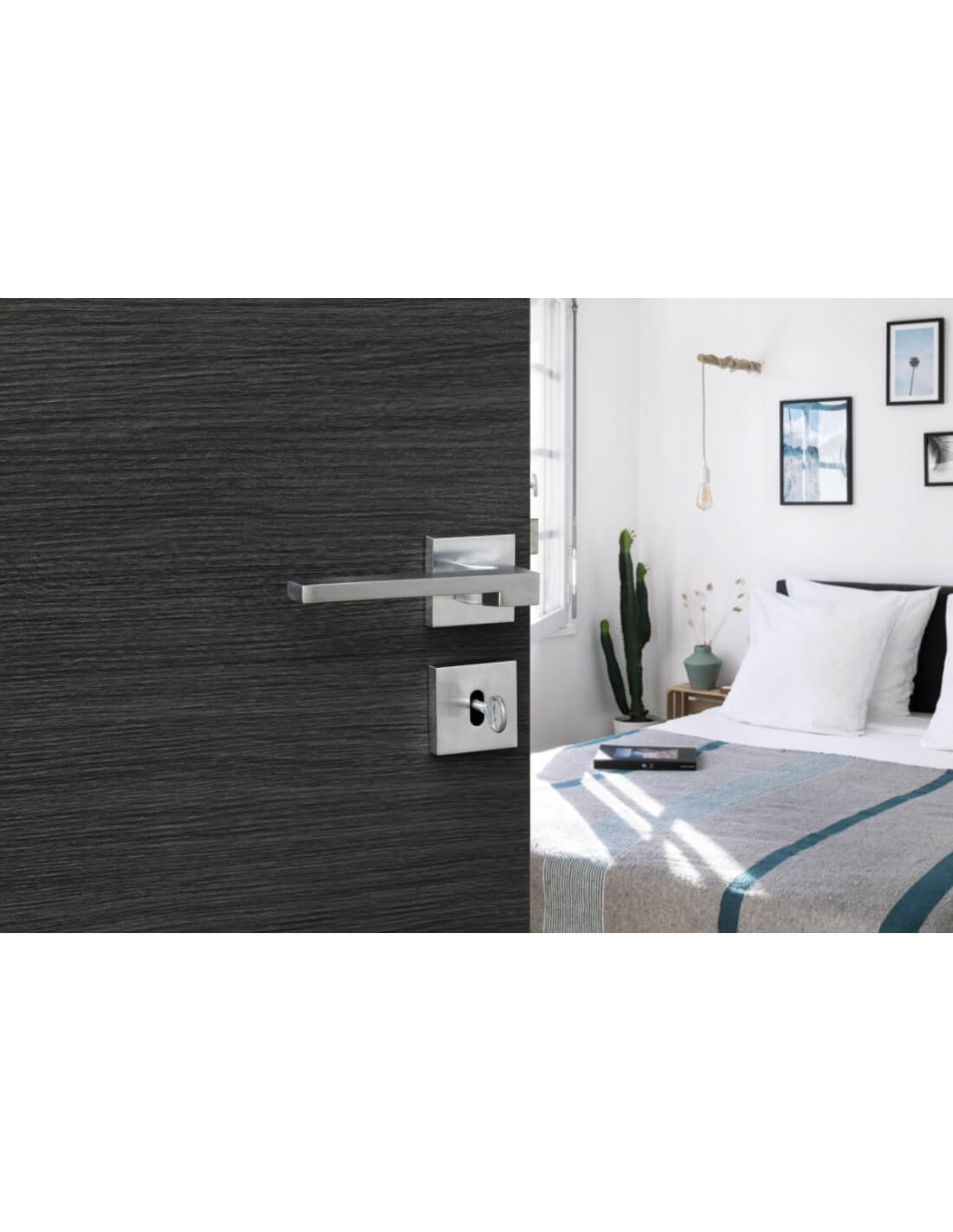 Coppia borchie, rosetta quadrata Modena 50X50 foro per chiave, cromo satinato - FROSIO BORTOLO