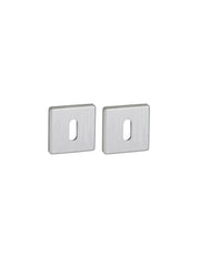 Coppia borchie, rosetta quadrata Zibel 50X50 foro per chiave, cromo satinato - THIRARD
