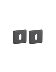 Coppia borchie, rosetta quadrata Zibel 50X50 foro per chiave, nero satinato - THIRARD