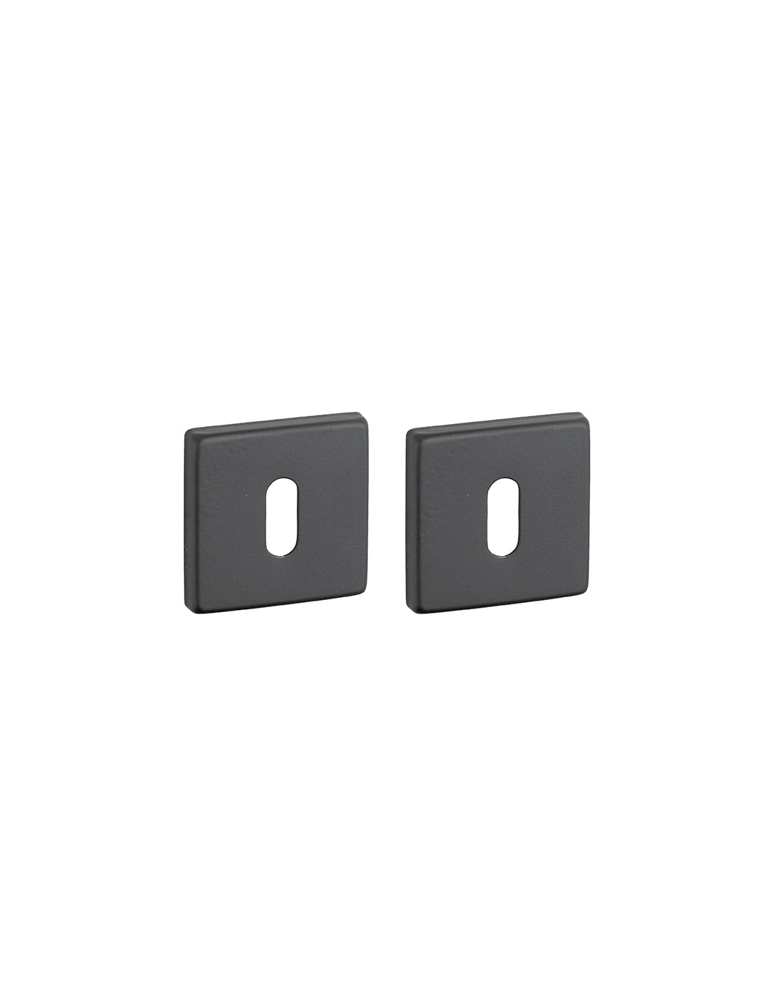 Coppia borchie, rosetta quadrata Zibel 50X50 foro per chiave, nero satinato - THIRARD
