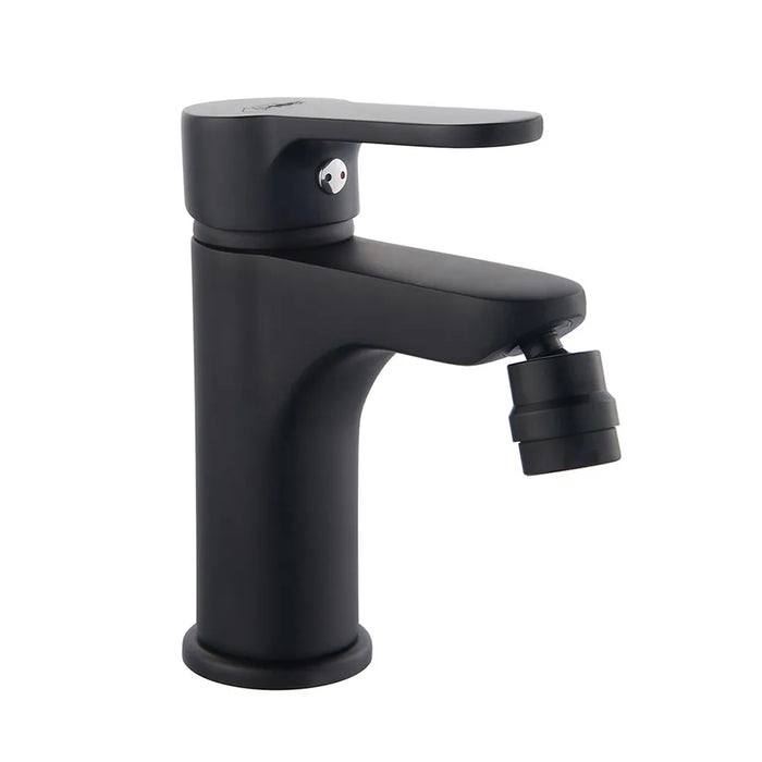 Coppia rubinetti bagno lavabo alto e bidet nero opaco serie Paco