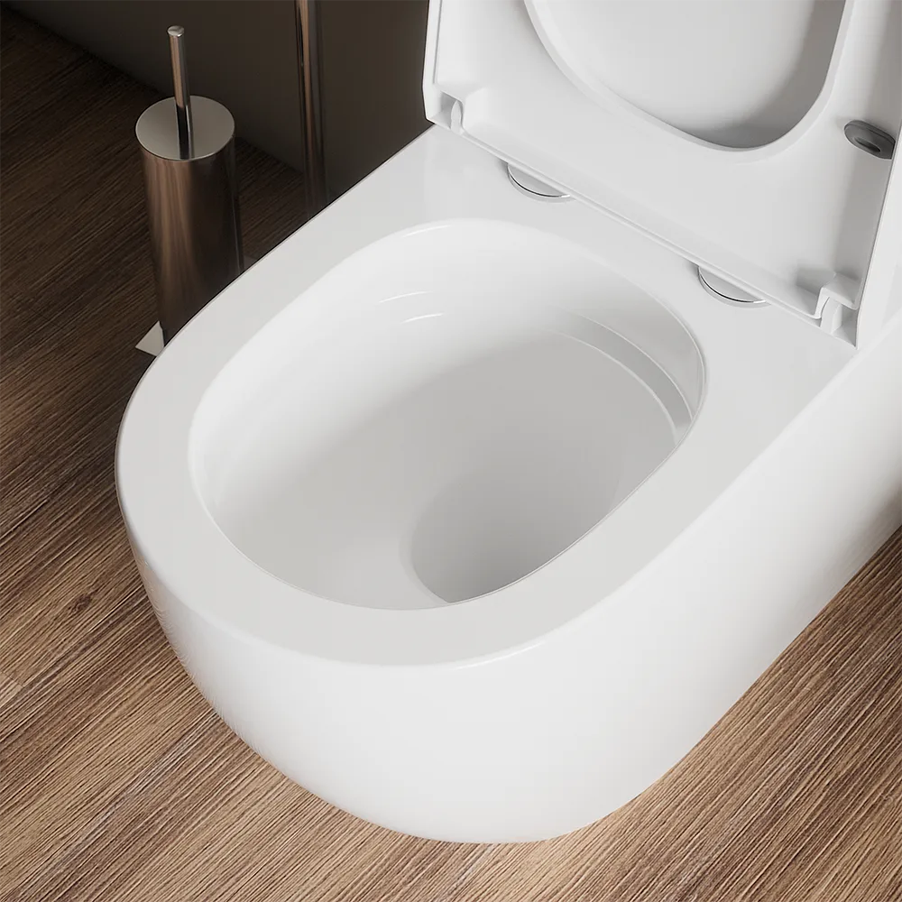 Coppia sanitari filomuro vaso tornado silent flush, sedile soft-close e bidet | Roma
