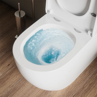 Coppia sanitari filomuro vaso tornado silent flush, sedile soft-close e bidet | Roma