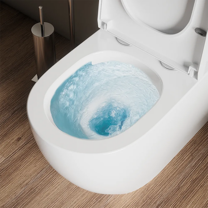 Coppia sanitari filomuro vaso tornado silent flush, sedile soft-close e bidet | Roma