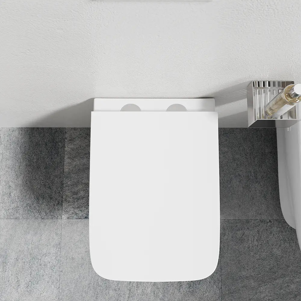 Coppia di sanitari sospesi rimless in ceramica bianca: vaso bidet e copriwc soft-close | Havana