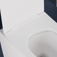 Coppia di sanitari filomuro ceramica bianco opaco vaso rimless copriwc soft-close e bidet | Europa Small