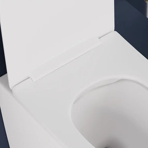 Coppia di sanitari filomuro ceramica bianco opaco vaso rimless copriwc soft-close e bidet | Europa Small