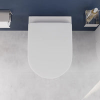 Coppia di sanitari filomuro ceramica bianco opaco vaso rimless copriwc soft-close e bidet | Europa Small