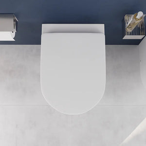 Coppia di sanitari filomuro ceramica bianco opaco vaso rimless copriwc soft-close e bidet | Europa Small