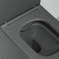 Sanitari filomuro in ceramica rimless grigio opaco vaso bidet e copriwc soft-close | Londra