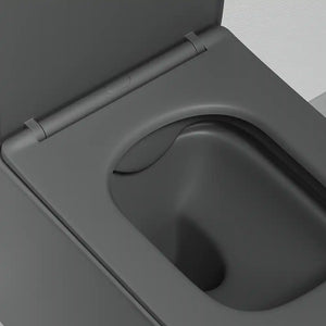 Sanitari filomuro in ceramica rimless grigio opaco vaso bidet e copriwc soft-close | Londra