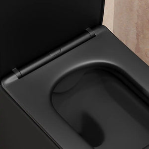 Sanitari filomuro in ceramica rimless nero opaco vaso bidet e copriwc soft-close | Londra