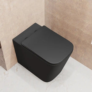 Sanitari filomuro in ceramica rimless nero opaco vaso bidet e copriwc soft-close | Londra
