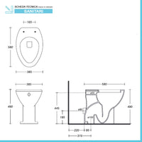 Coppia sanitari per anziani con scarico a terra e copriwc incluso