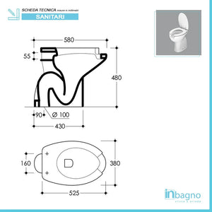 Coppia sanitari per disabili con apertura frontale e scarico a terra