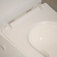 Coppia di sanitari sospesi in ceramica bianco lucido vaso rimless con copriwc soft-close e bidet | Londra