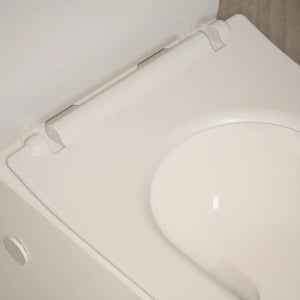 Coppia di sanitari sospesi in ceramica bianco lucido vaso rimless con copriwc soft-close e bidet | Londra