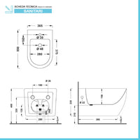 Coppia sanitari sospesi Rimless serie Tokyo con copriwc rallentato