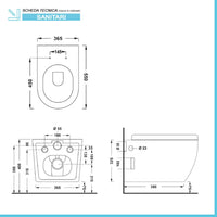 Coppia sanitari sospesi Rimless serie Tokyo con copriwc rallentato