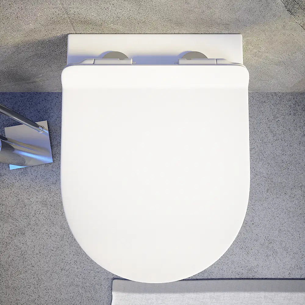 Sanitari sospesi in ceramica bianco lucido vaso rimless sedile soft-close e bidet | Barcellona