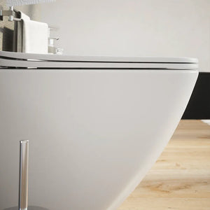 Sanitari sospesi in ceramica bianco lucido vaso rimless sedile soft-close e bidet | Venezia