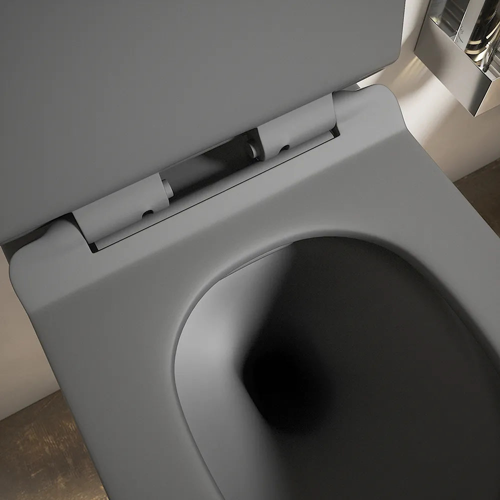 Sanitari sospesi in ceramica grigio opaco rimless sedile con chiusura rallentata | Parigi