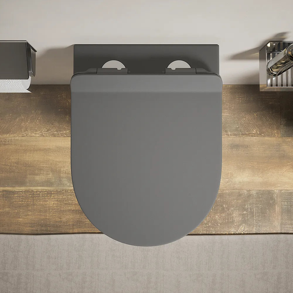 Sanitari sospesi in ceramica grigio opaco rimless sedile con chiusura rallentata | Parigi