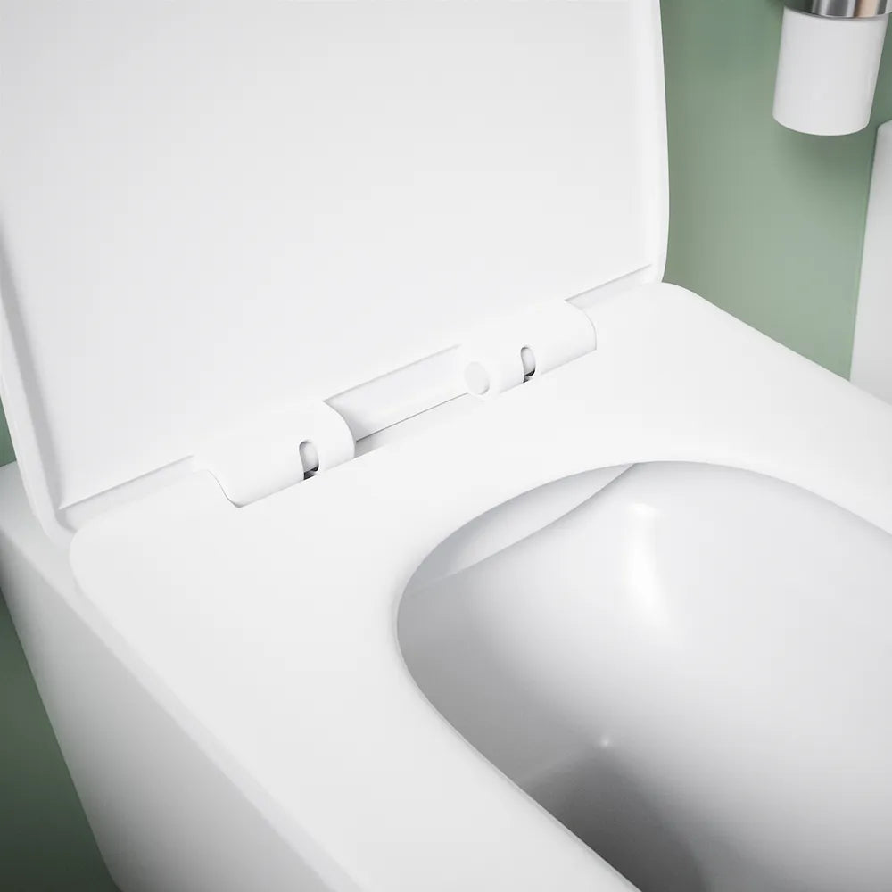 Sanitari sospesi in ceramica bianco lucido vaso rimless sedile soft-close e bidet | Kyoto