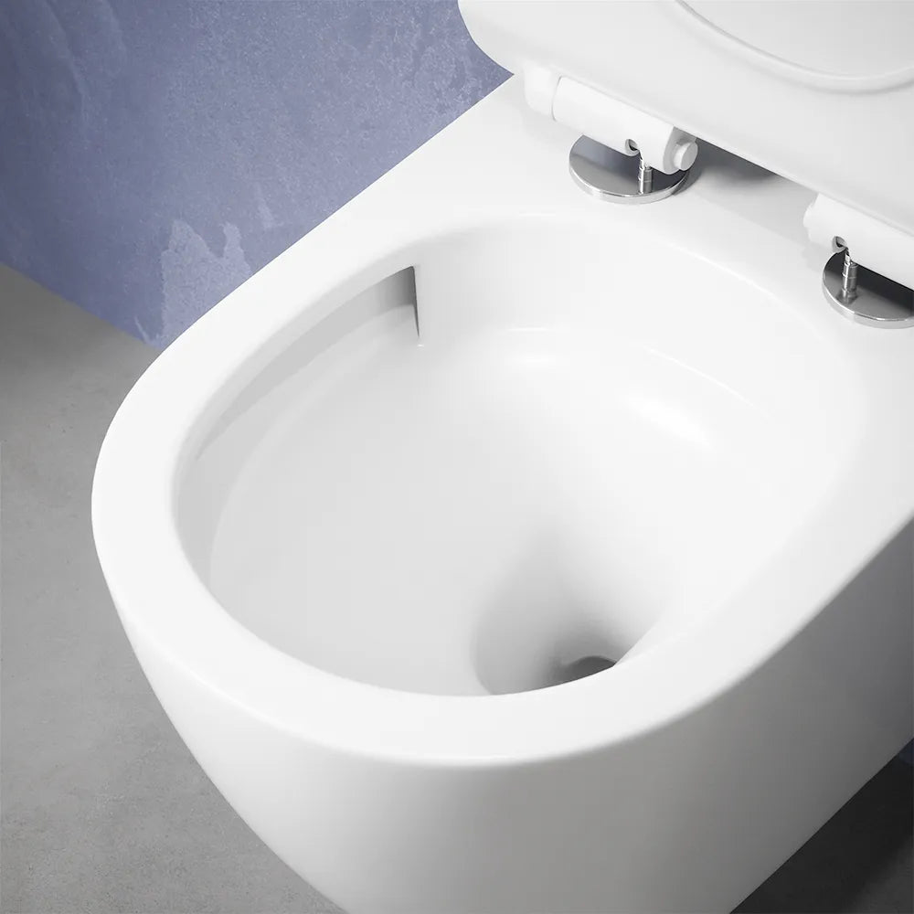 Sanitari sospesi in ceramica bianco lucido vaso tornado silent flush sedile soft-close e bidet | Parigi