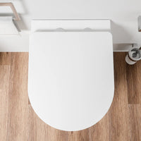 Coppia di sanitari sospesi in ceramica bianco opaco vaso rimless con copriwc soft-close e bidet | Europa Small