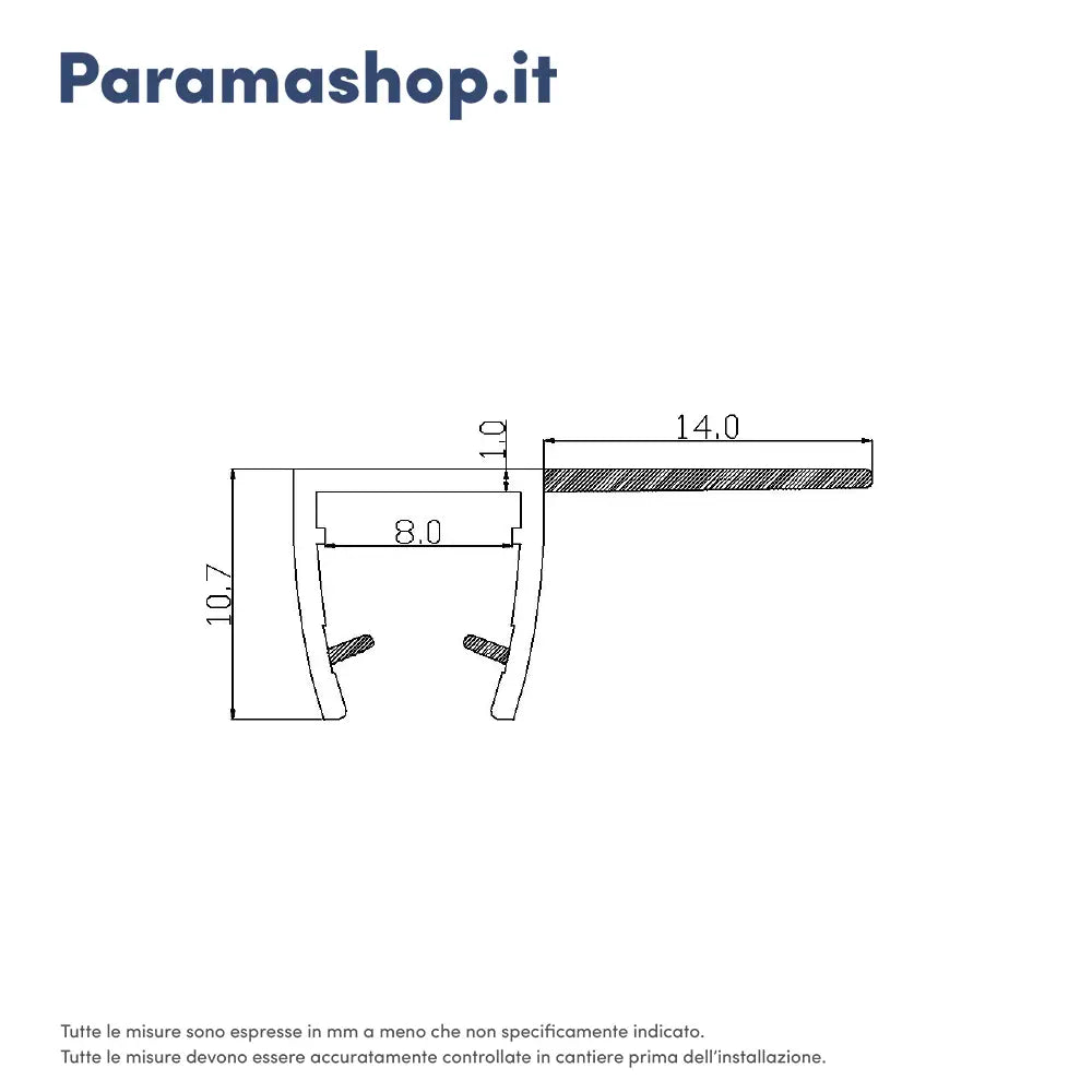 Coppia guarnizioni verticali salvagoccia in pvc 200cm vetro 4-6mm baffo 14mm | Damy
