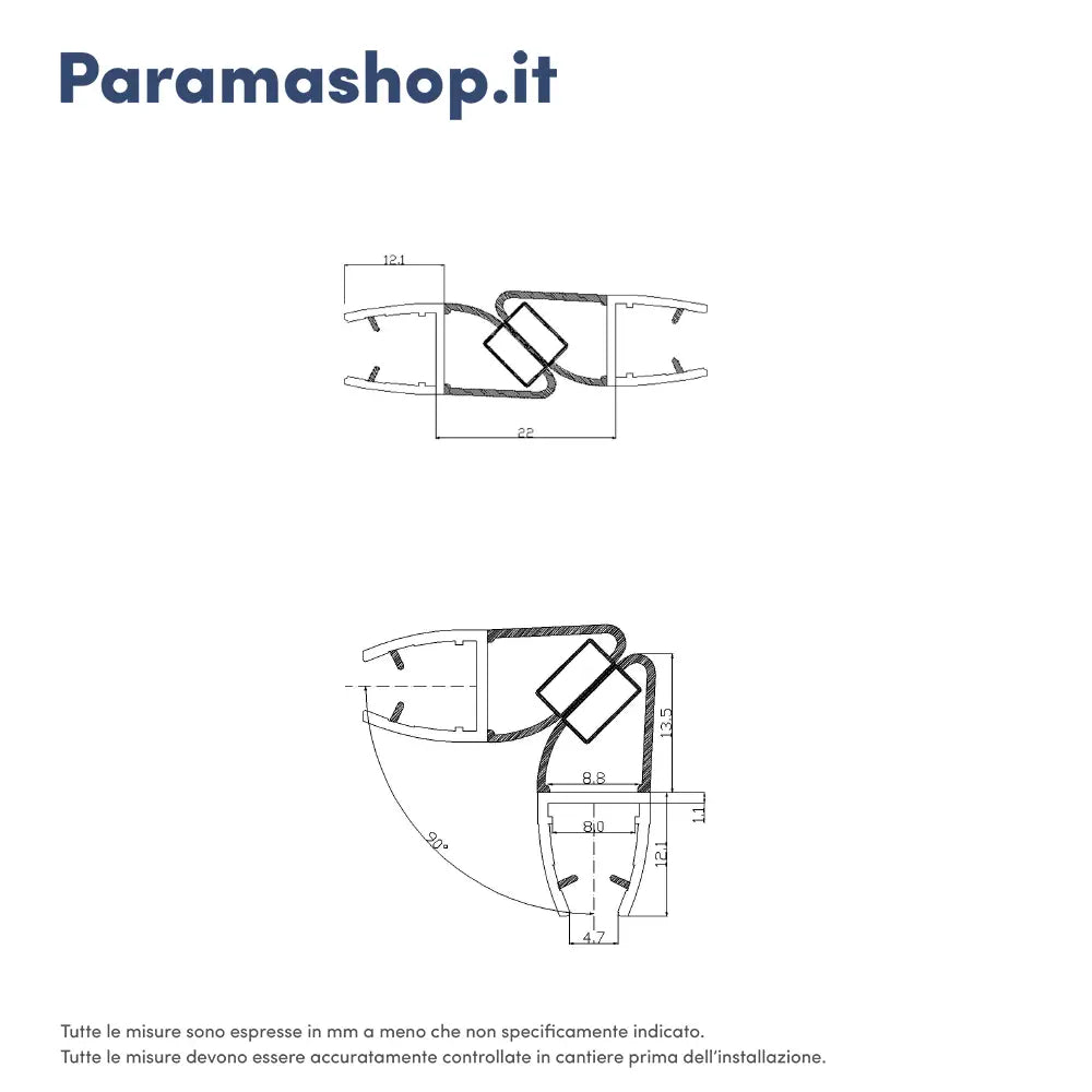 Guarnizioni doccia verticali magnetiche in pvc altezza 200cm per vetro da 4 a 6mm | Magny