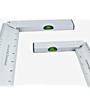 Coppia Squadra Squadratrice In Alluminio Kit 2 Pezzi Con Bolla E Angolo 45°         