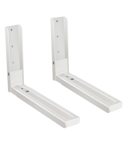 Coppia Staffe A Parete Per Sospensione Forno A Microonde 2 X Supporti Bianco         