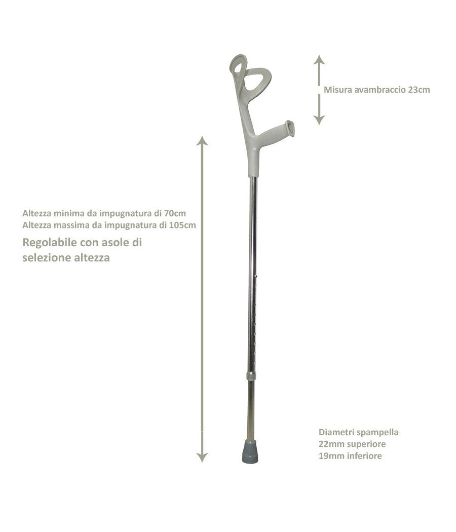 Coppia Stampelle Canadesi Stampella In Alluminio Altezza Regolabile Lega Leggera         