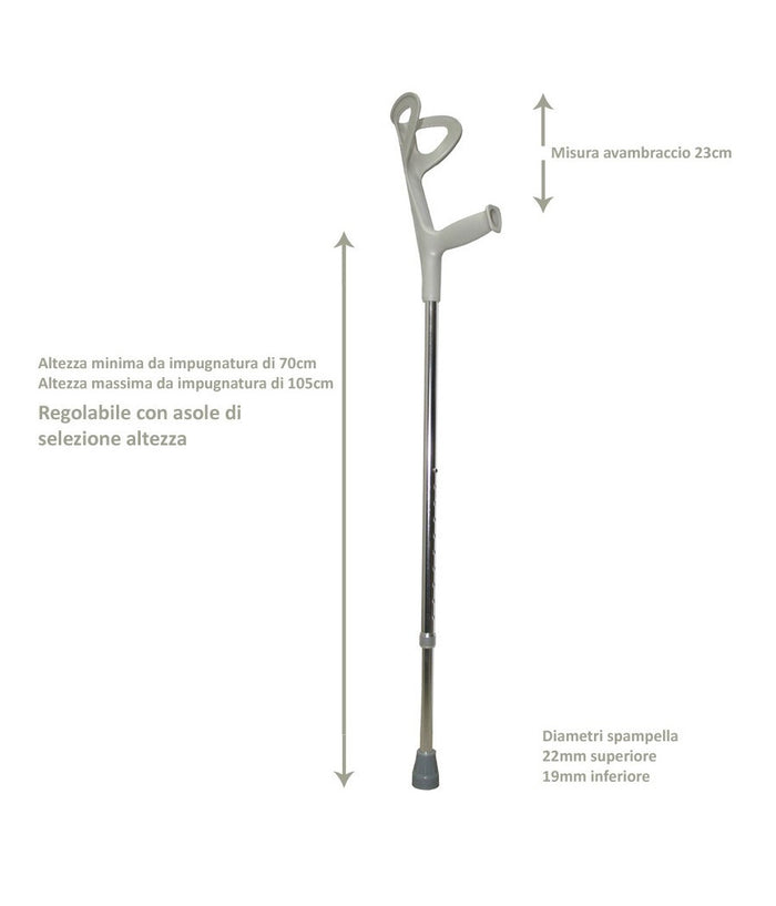 Coppia Stampelle Canadesi Stampella In Alluminio Altezza Regolabile Lega Leggera         