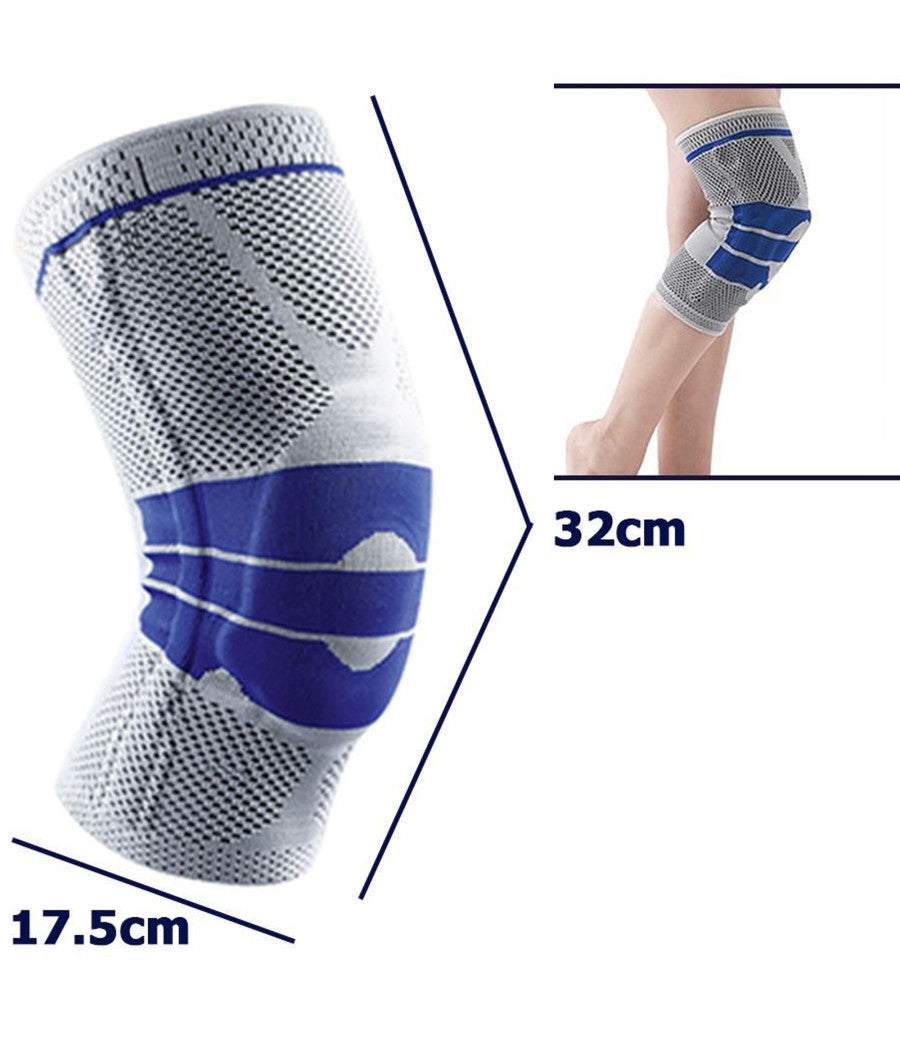 Trade Shop - Coppia Supporto Tutore Per Ginocchio Protezione Allenamento Firness Sport Blu -