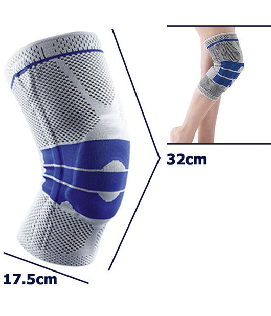 Trade Shop - Coppia Supporto Tutore Per Ginocchio Protezione Allenamento Firness Sport Blu -