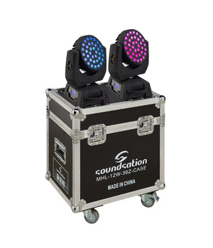 Coppia Testa Mobile Wash Led 36x12w 18w Rgbw A Uv Flight Case Powercon Ganci Dmx         