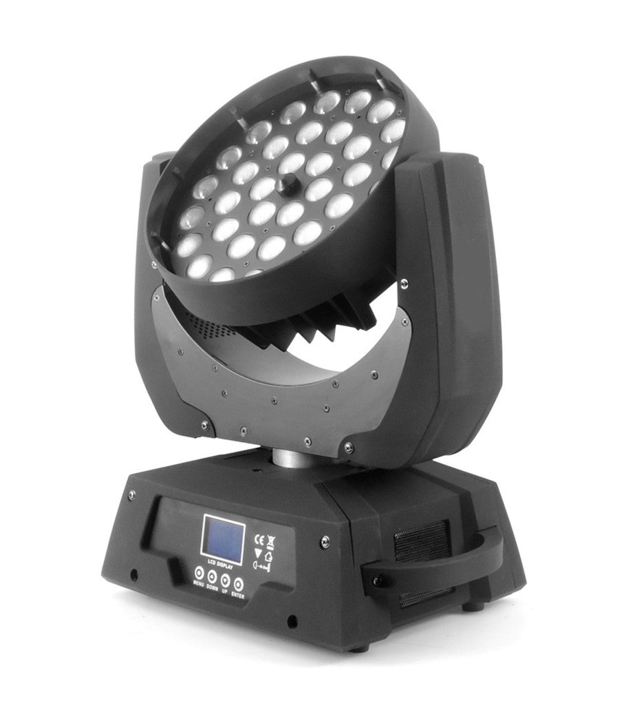 Coppia Testa Mobile Wash Led 36x12w 18w Rgbw A Uv Flight Case Powercon Ganci Dmx         