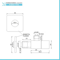 Coppia valvole darresto quadrate nero opaco attacchi 1/2G x 3/8G