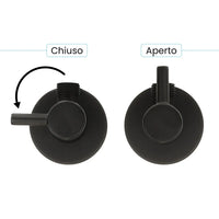 Coppia valvole darresto tonde nero opaco attacchi 1/2G x 3/8G