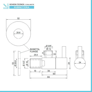 Coppia valvole darresto tonde nero opaco attacchi 1/2G x 3/8G