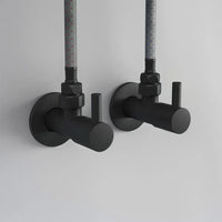 Coppia valvole darresto tonde nero opaco attacchi 1/2G x 3/8G