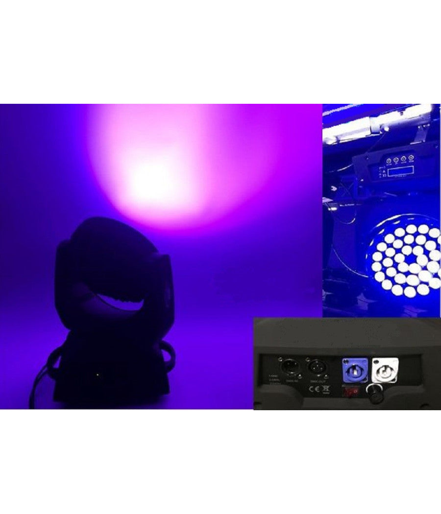 Coppia Wash Moving Head Zoom Led 36x18 Rgbwa Uv 6in1 Teste Mobili Con Flightcase         