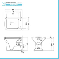 Coppia wc e bidet con scarico a parete e copriwc originale Ginevra